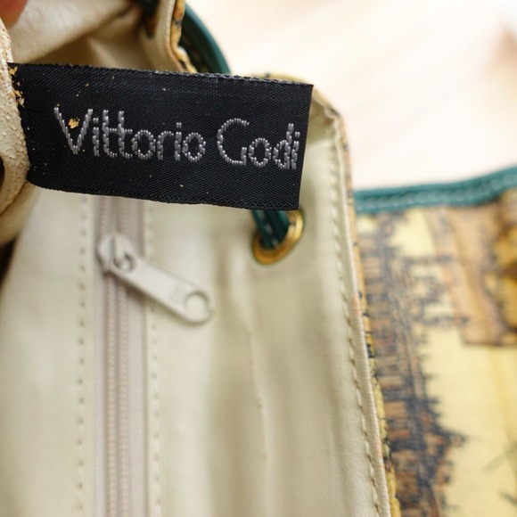 VTG Vittorio Godi World Map Mini Backpack Beige Green Atlas‎ PVC Eclectic Travel main image 6